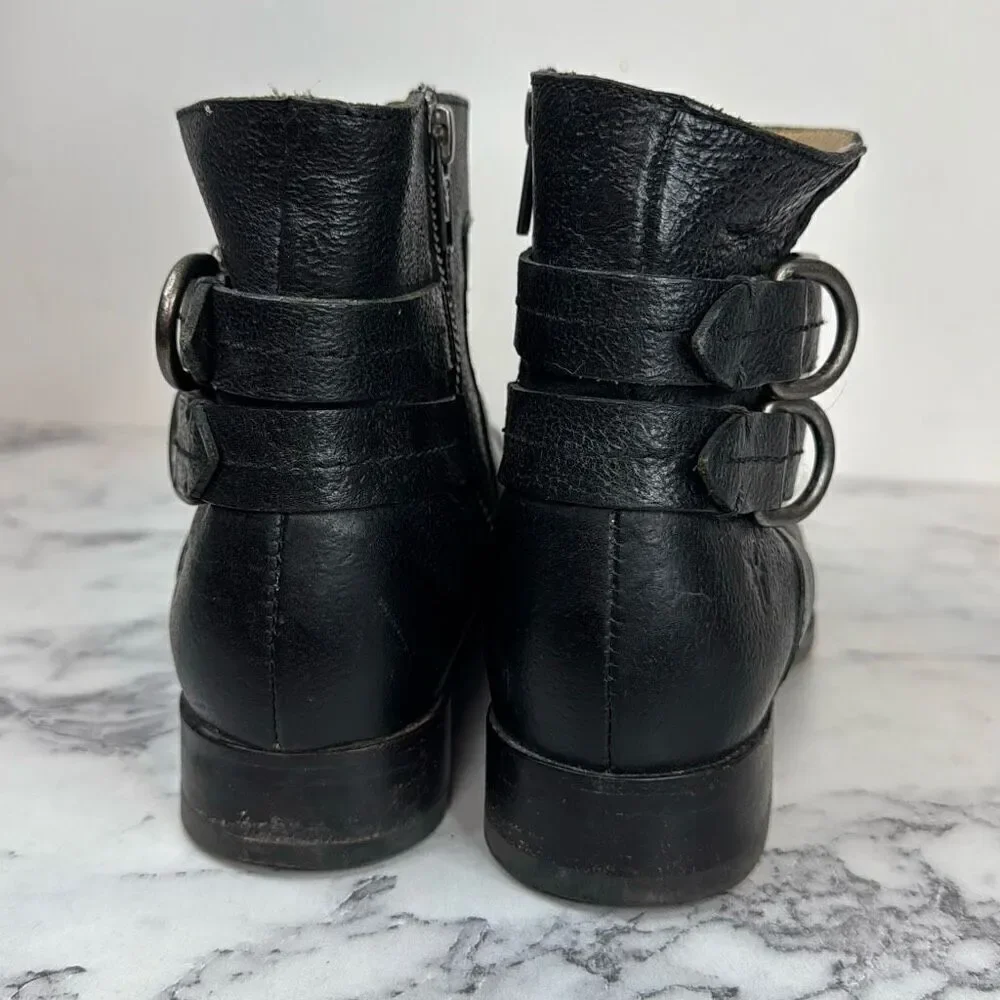 Frye Black Molly D Ring Boots Booties 6.5